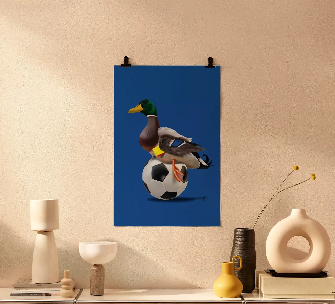 Fowl (Wordless) poster con telaio in legno da Rob Art | Illustration