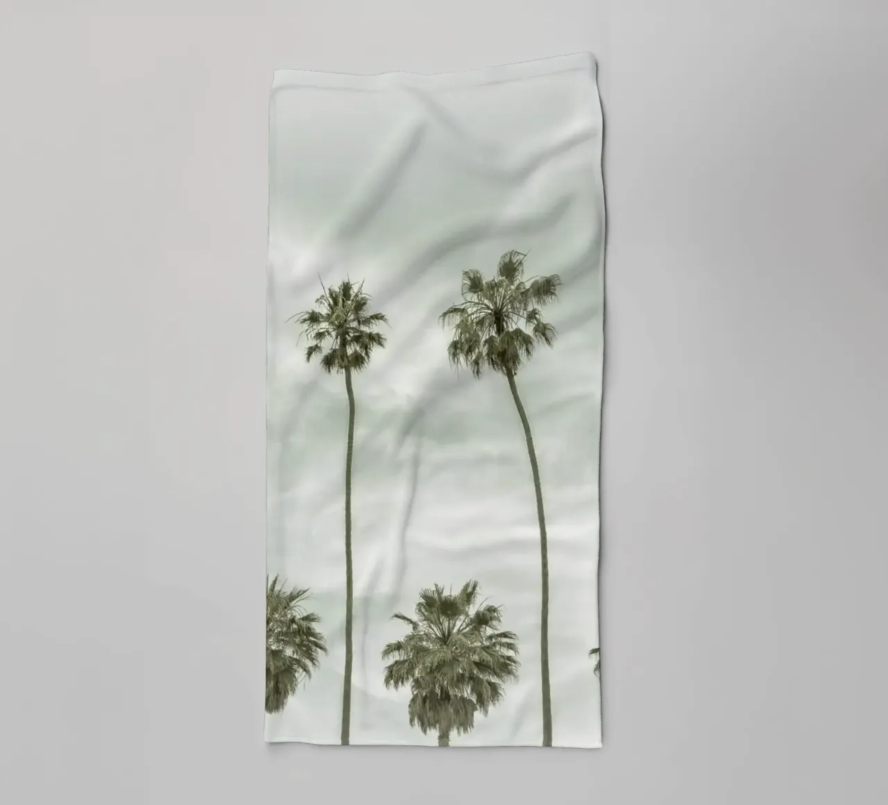 Idyllic palm trees in vintage style towel by Melanie Viola