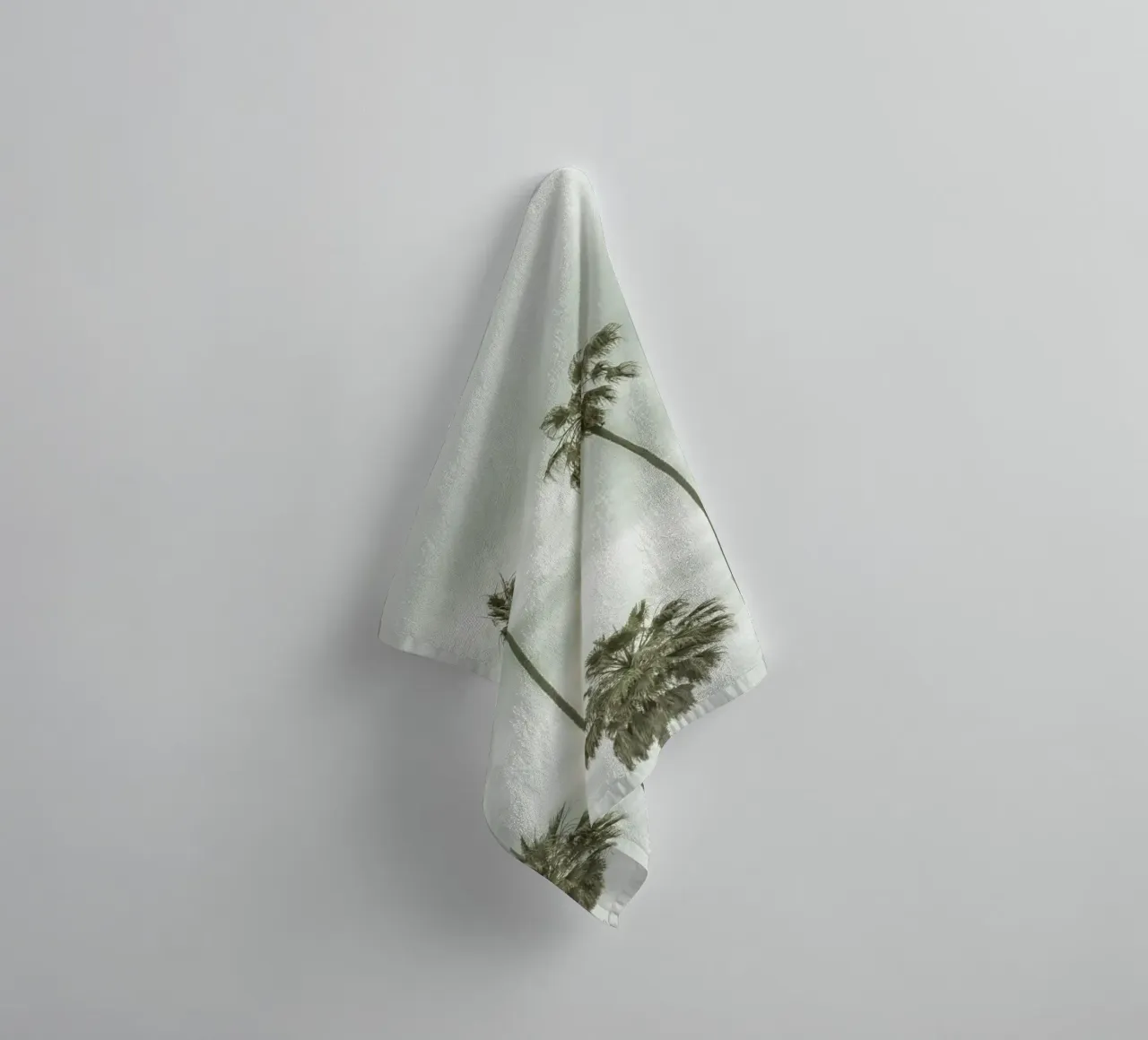 Idyllic palm trees in vintage style towel by Melanie Viola