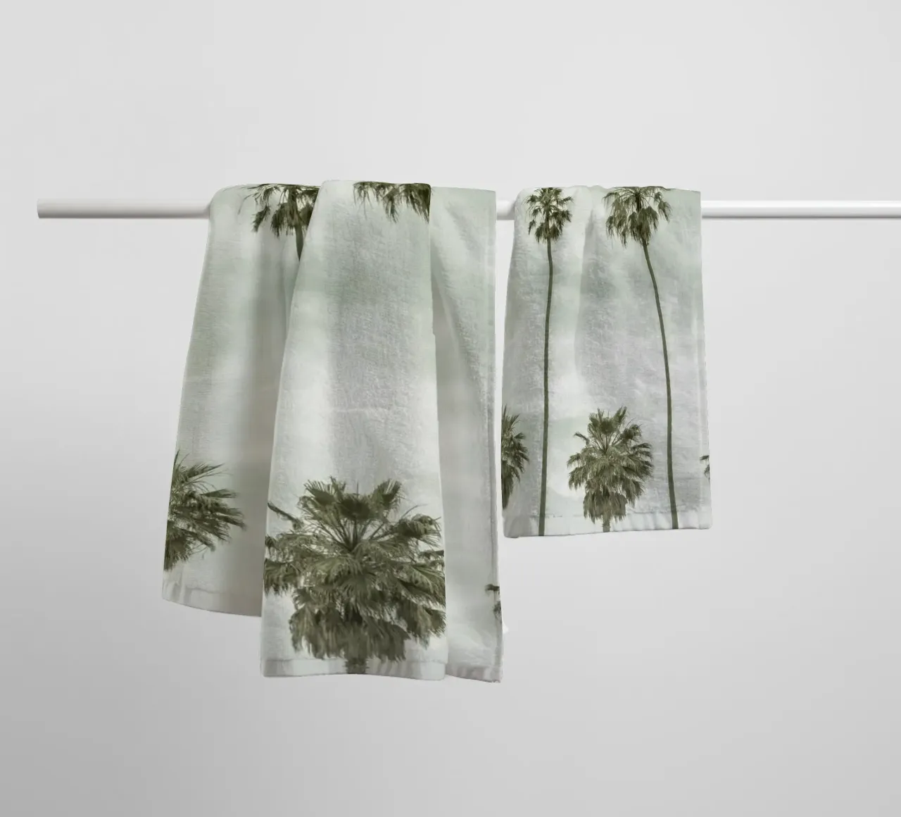Idyllic palm trees in vintage style towel by Melanie Viola
