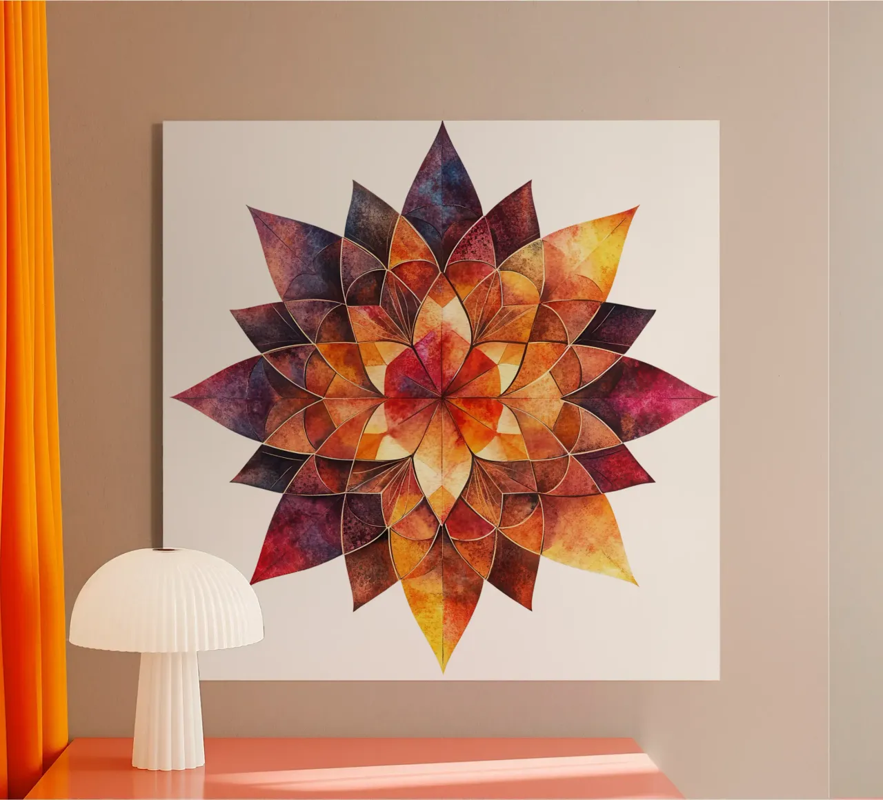 Herbst-Mandala Acryl-Glas von Spiritual Touch