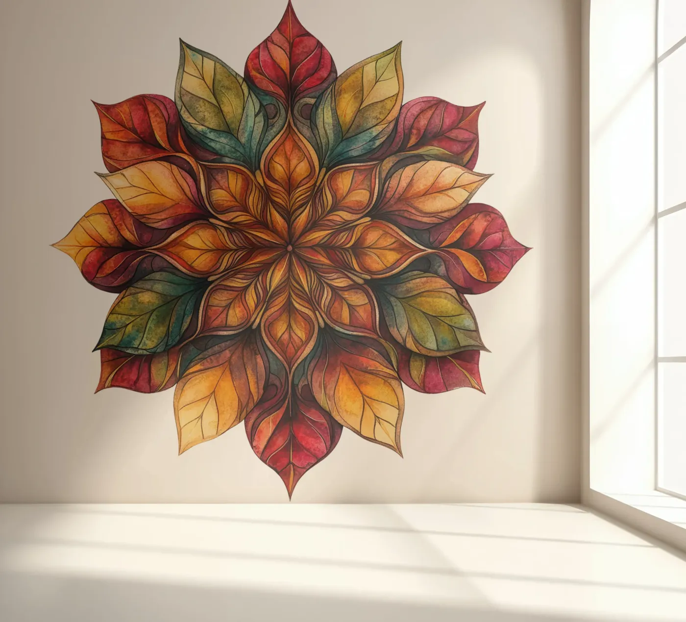 Herfst Mandala fotobehang van Spiritual Touch