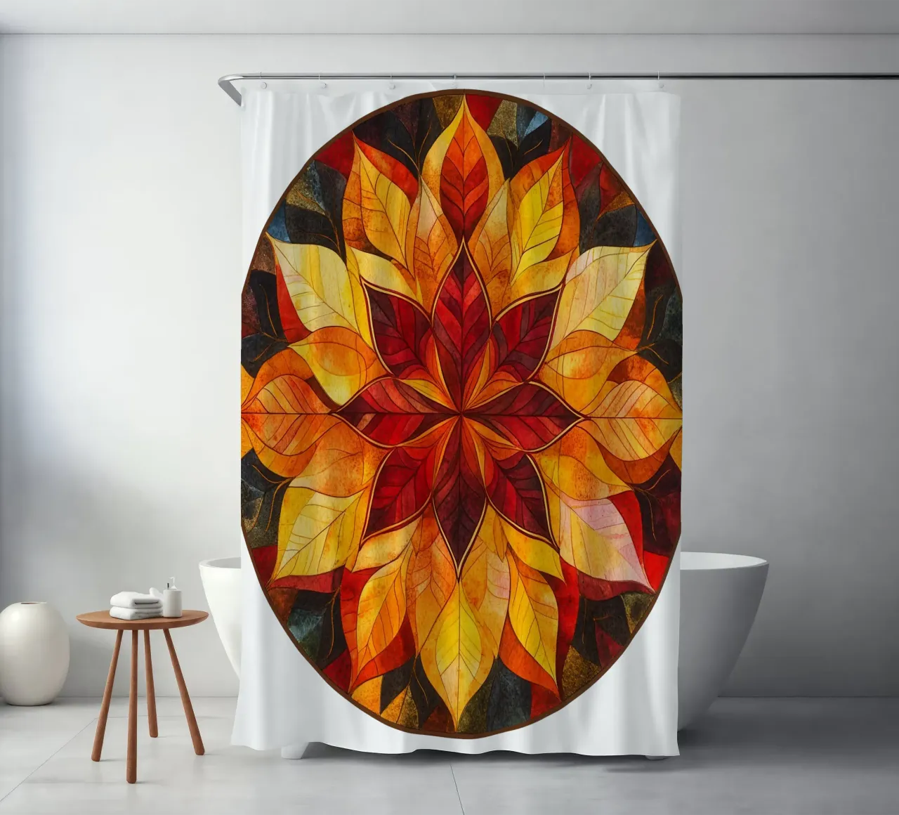 Herfst Mandala douchegordijn van Spiritual Touch