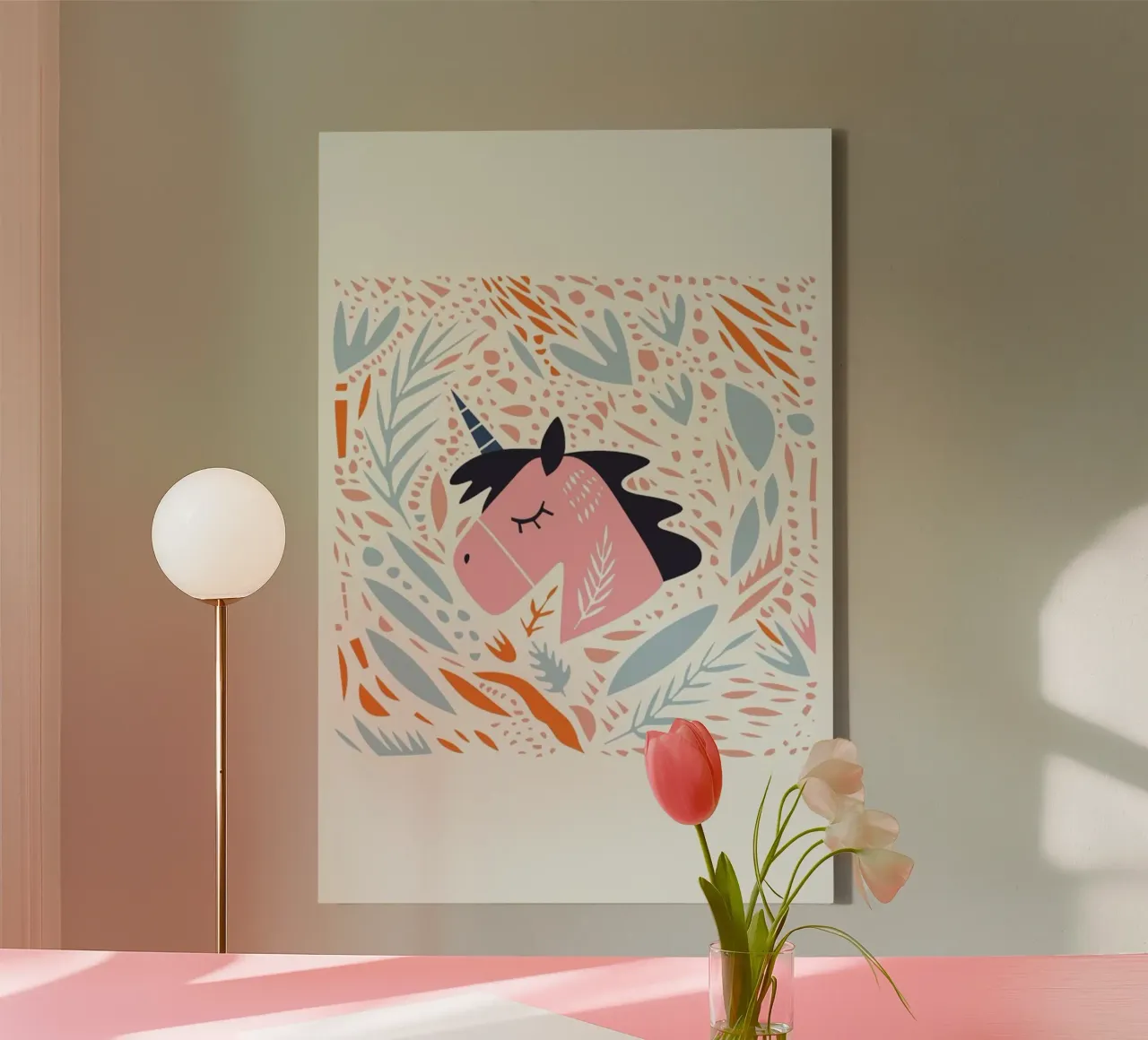 Unicorn in Nature tela con Cornice a cassetta da Little Flourishes
