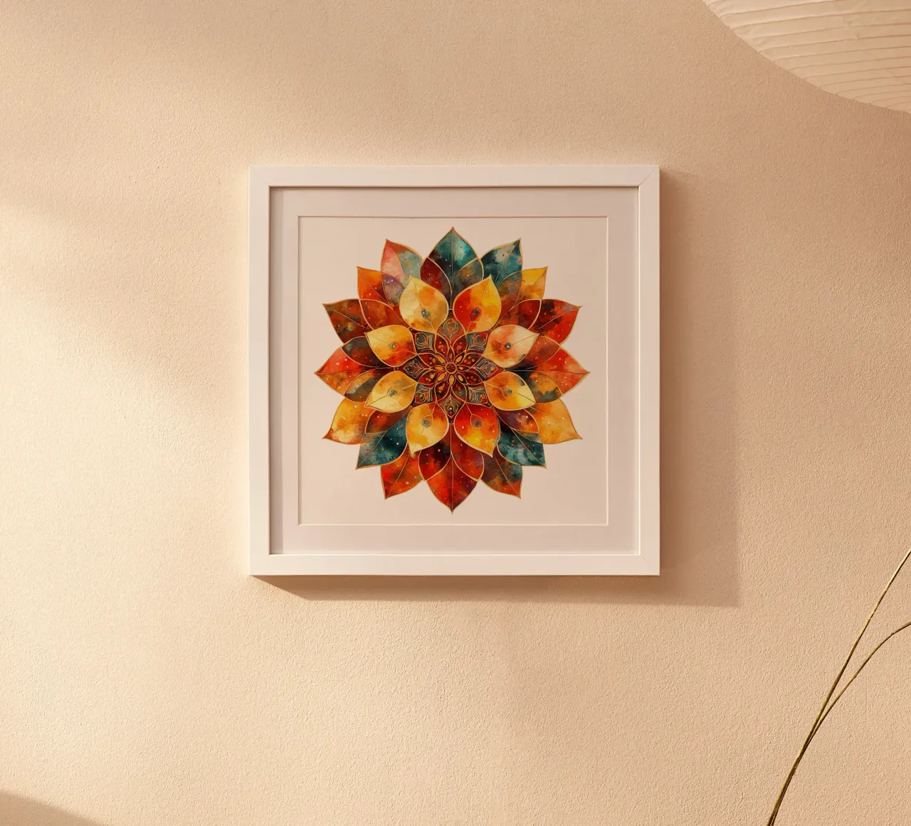 Mandala autunnale poster con telaio in plastica da Spiritual Touch