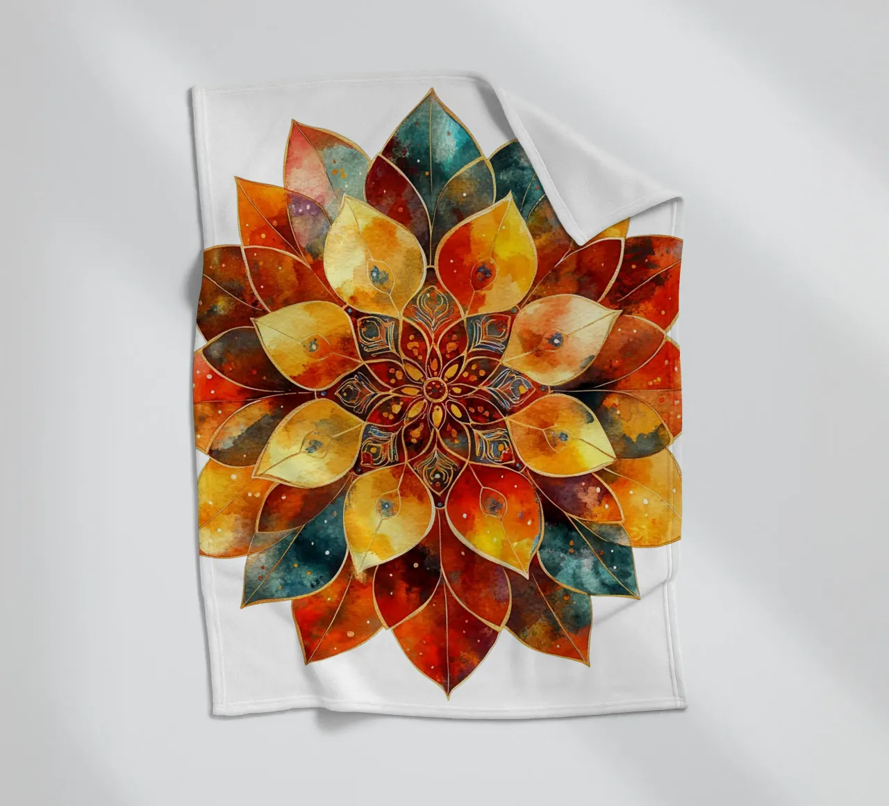 Fall Mandala fleece blanket by Spiritual Touch