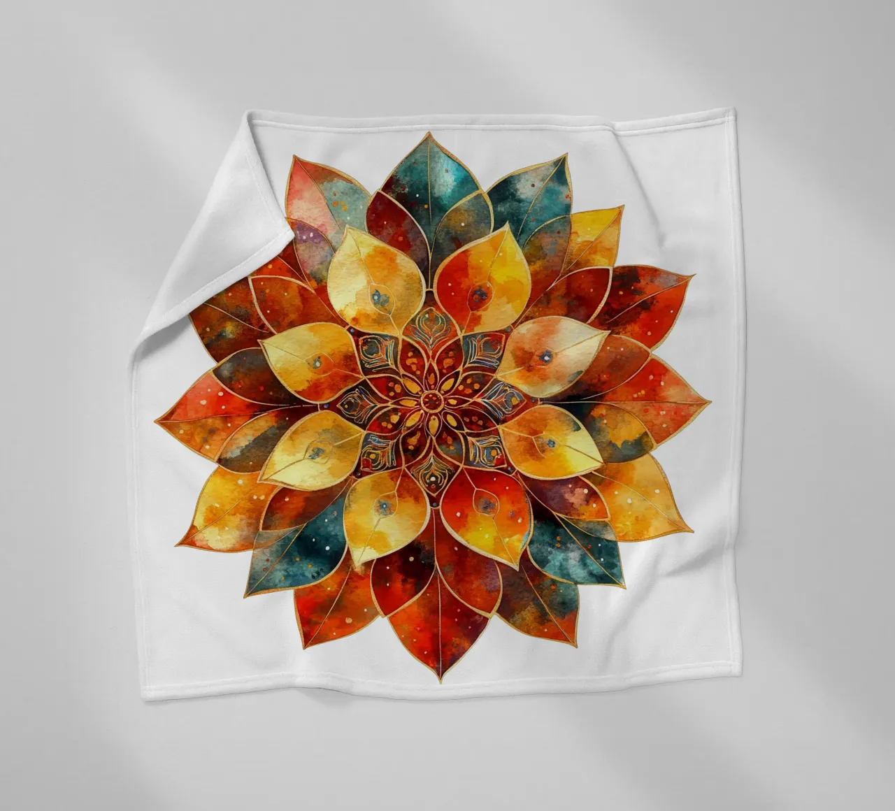 Fall Mandala fleece blanket by Spiritual Touch