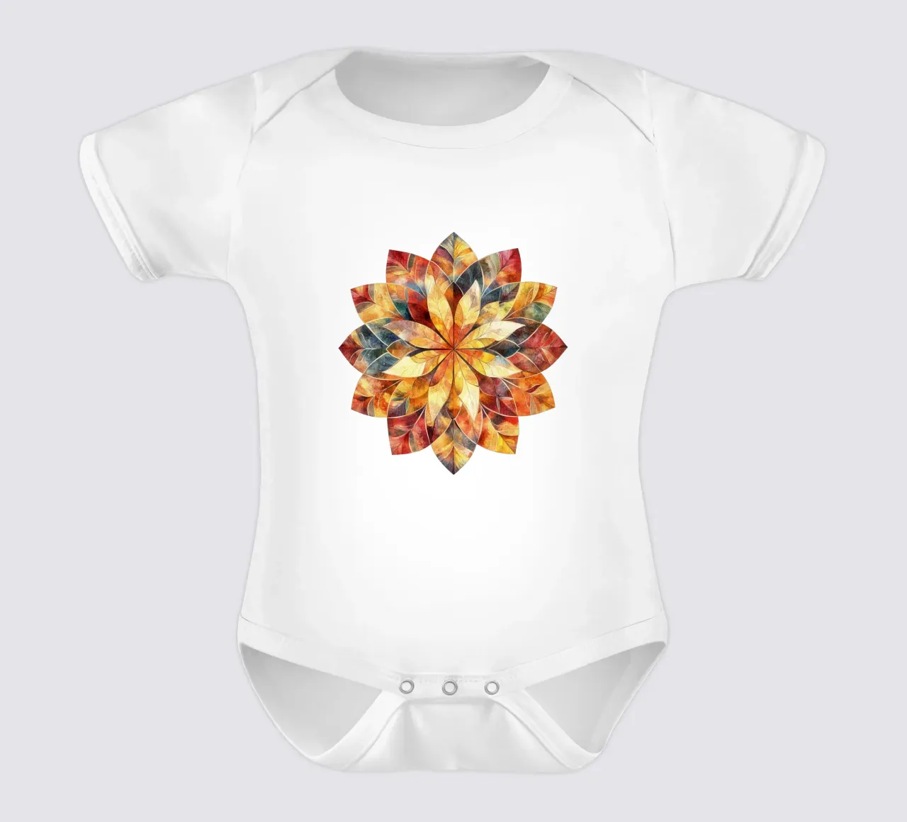 Mandala autunnale body neonato maniche corte da Spiritual Touch