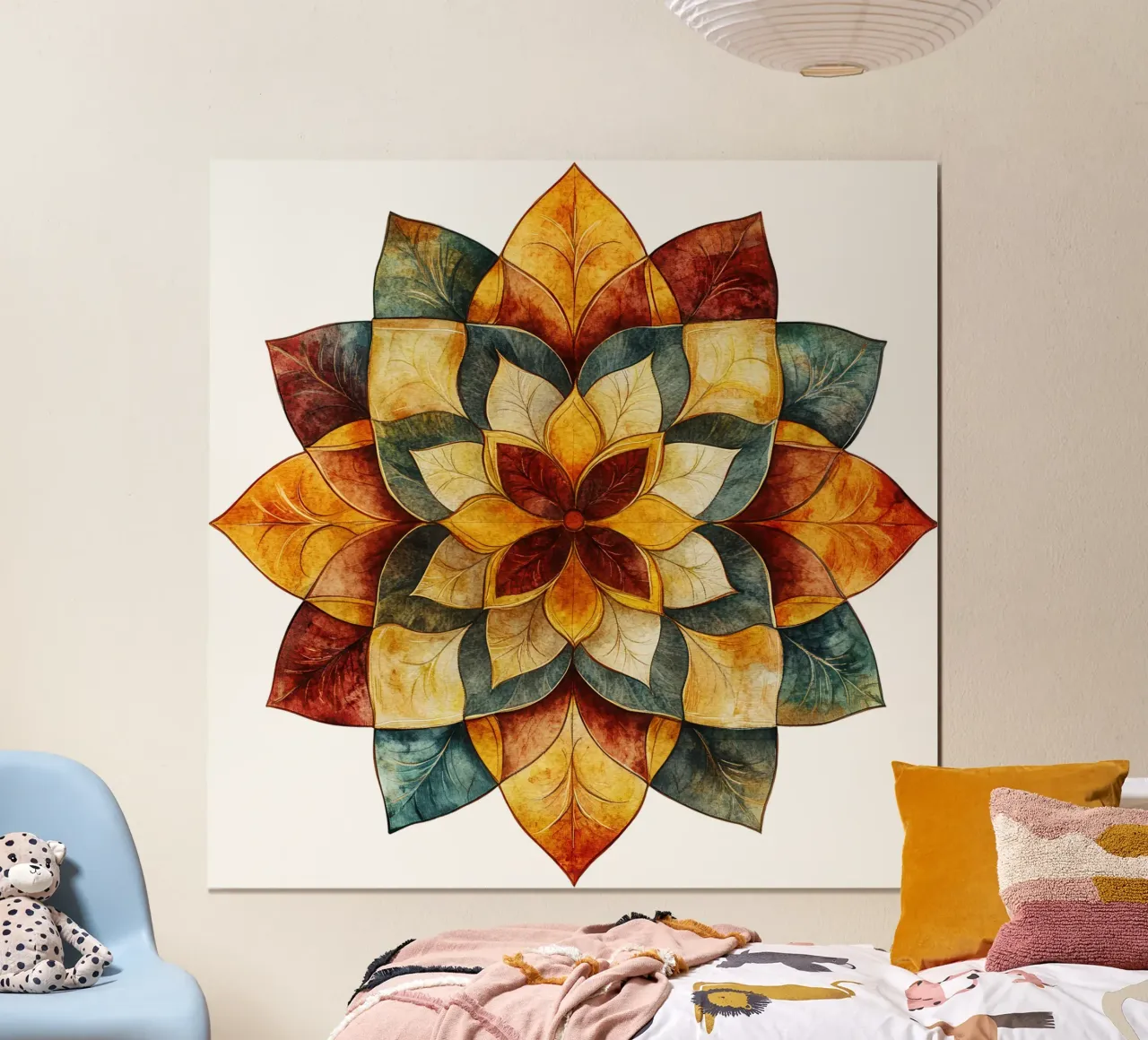 Mandala autunnale poster con telaio in plastica da Spiritual Touch