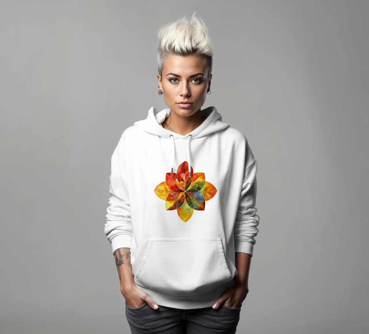 Mandala autunnale felpa con cappuccio da Spiritual Touch