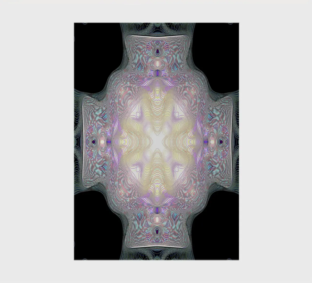 Croix lumineuse jaune/violet sur fond noir carnet de notes de Gürsel Yesil Digital Art