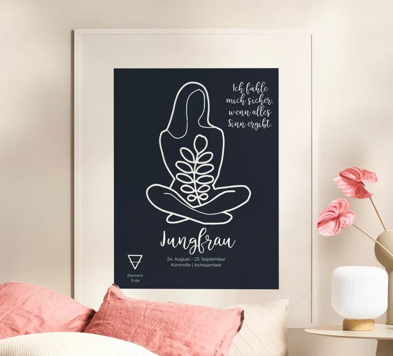 Vergine (24 agosto - 23 settembre) poster con telaio in alluminio da astrobrille