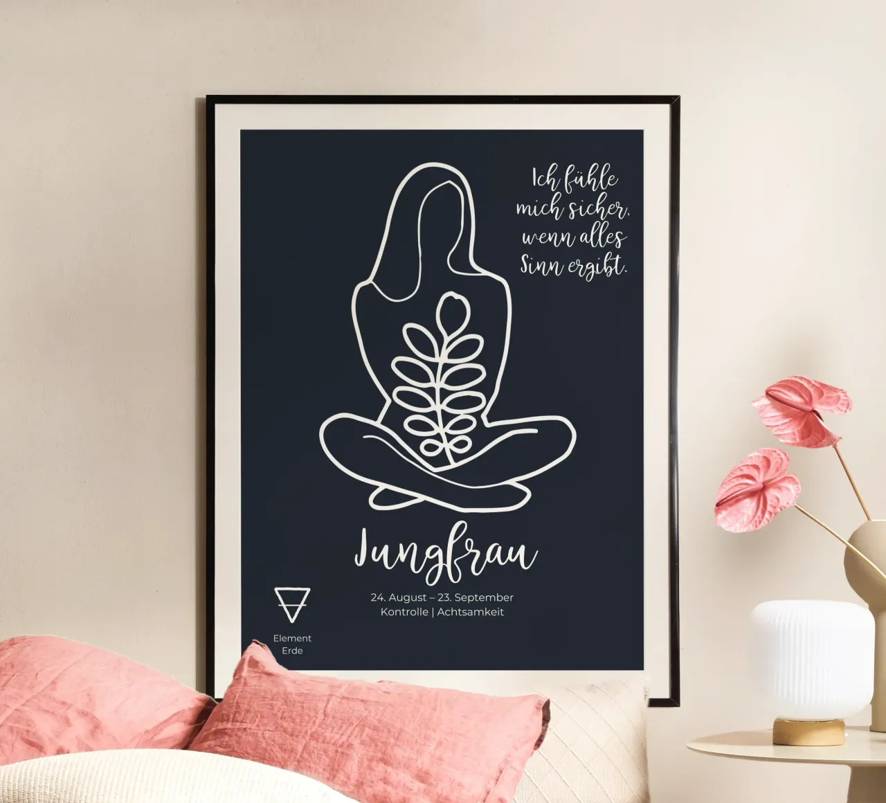 Vergine (24 agosto - 23 settembre) poster con telaio in alluminio da astrobrille