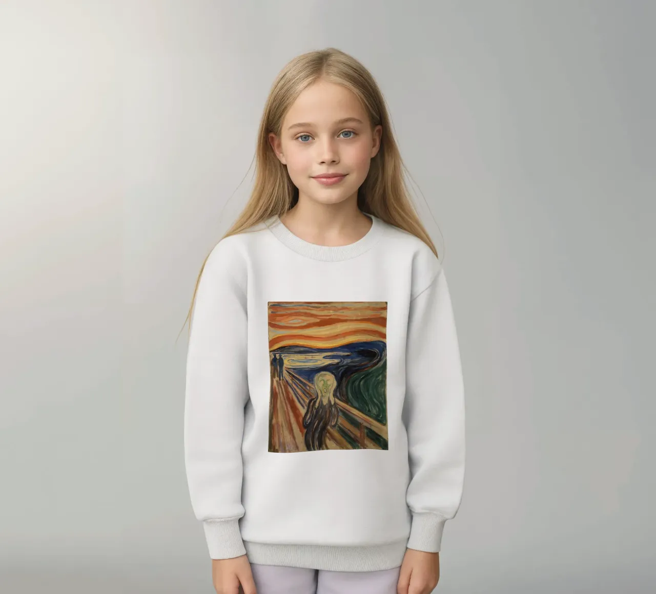 Edvard Munch L'urlo Espressionismo iconico Arte felpa bambino da NorwesClub