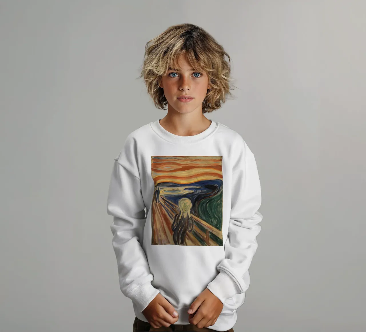 Edvard Munch L'urlo Espressionismo iconico Arte felpa bambino da NorwesClub