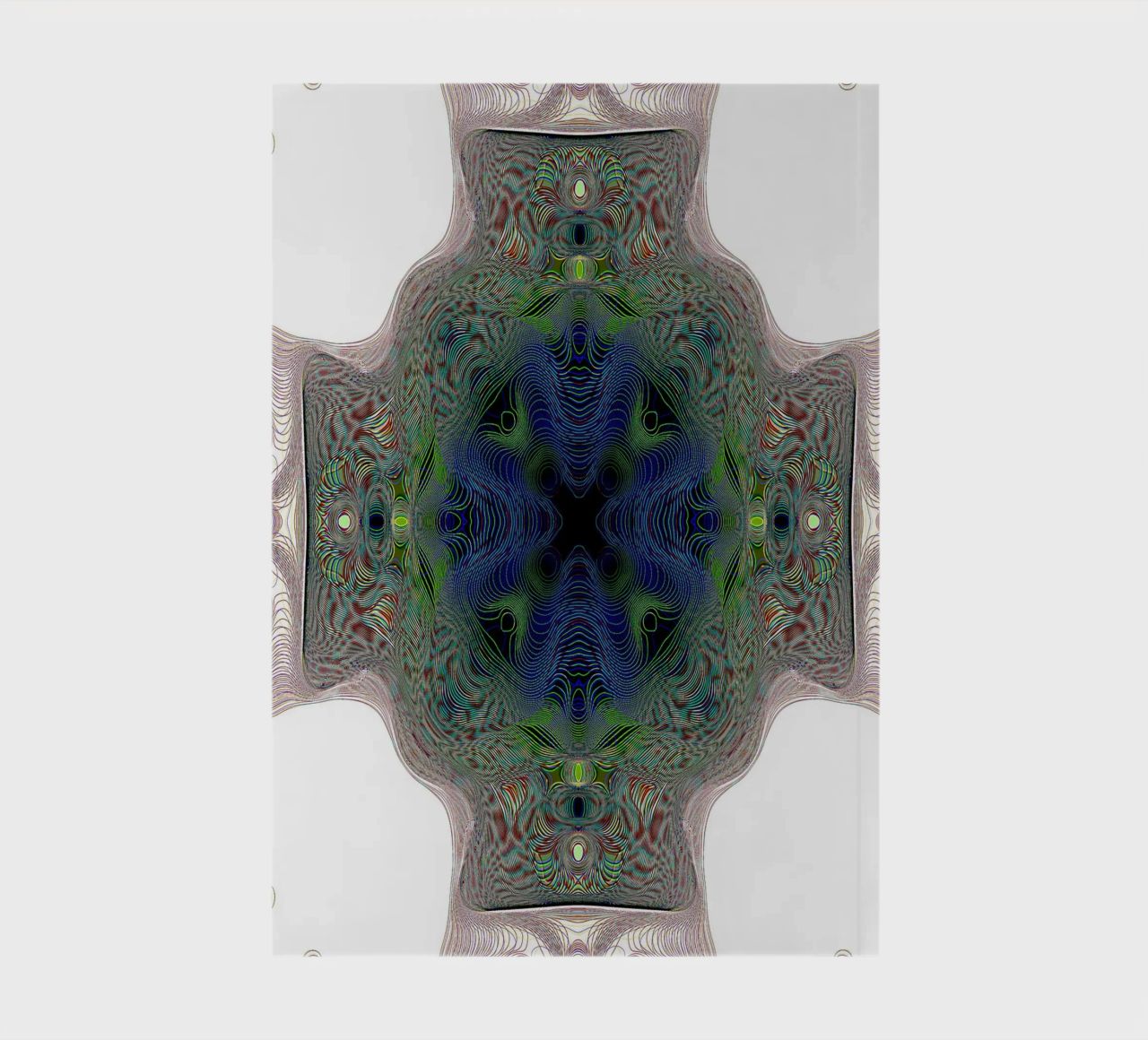 Croce di colore blu con bordo verde su sfondo bianco diario da Gürsel Yesil Digital Art