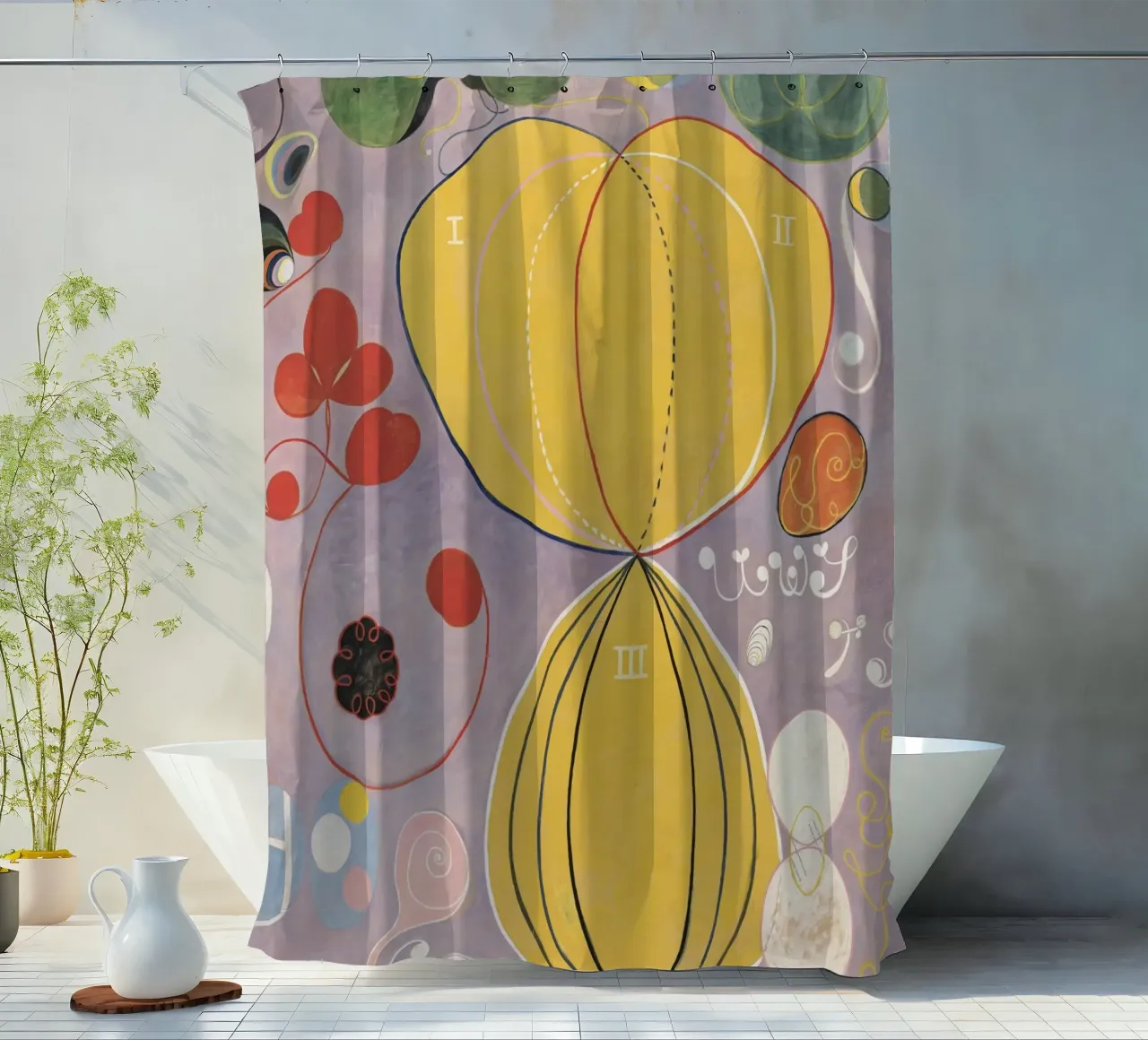Hilma af Klint - Die zehn Größten Nr. 7 Erwachsensein 1907 Duschvorhang von 50 masterpieces