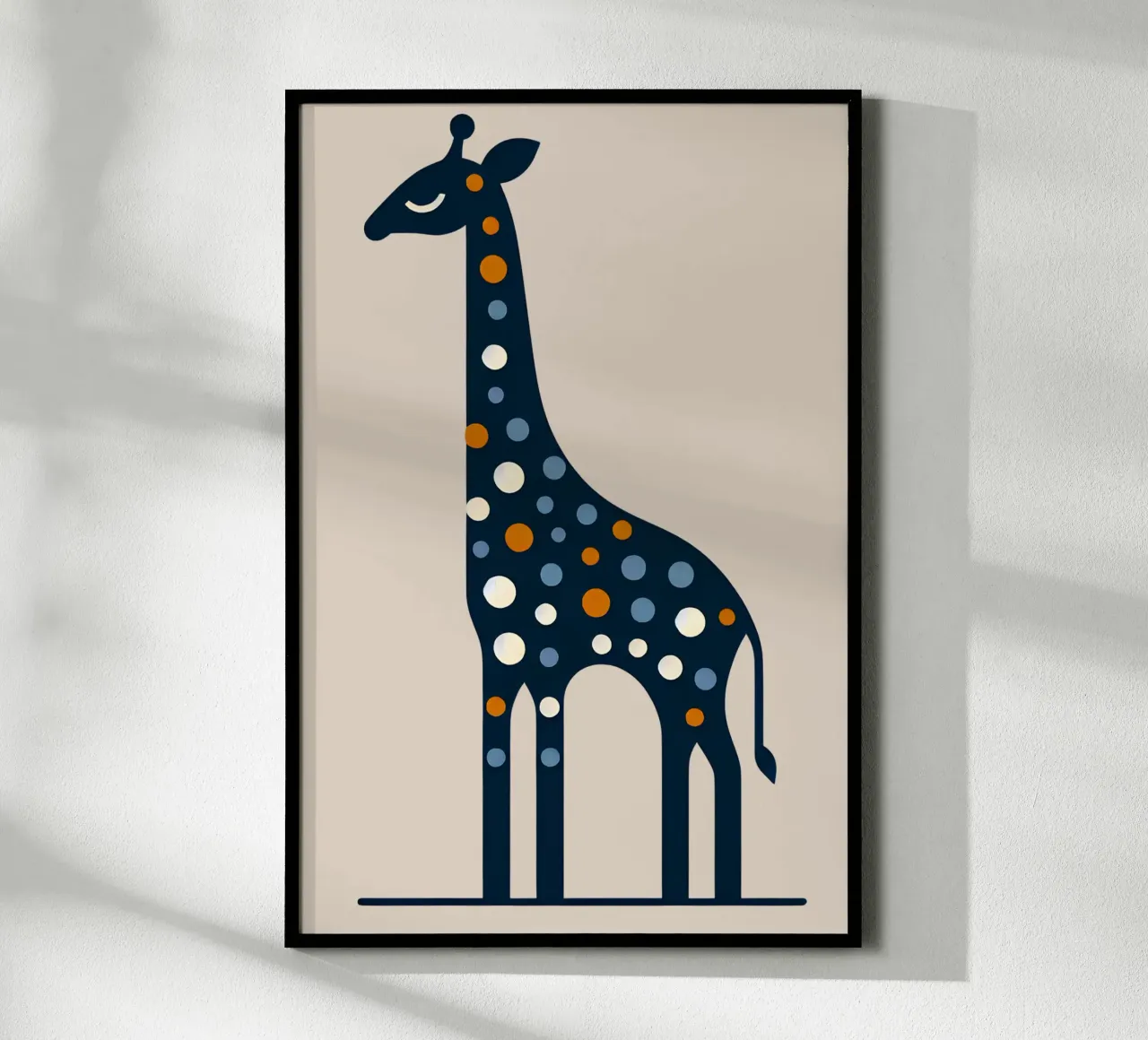 Giraffa poster con telaio in plastica da Digital Naive