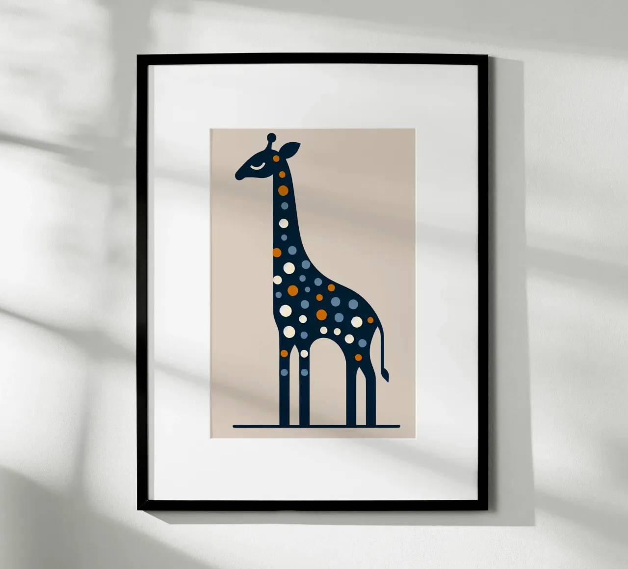 Giraffa poster con telaio in plastica da Digital Naive
