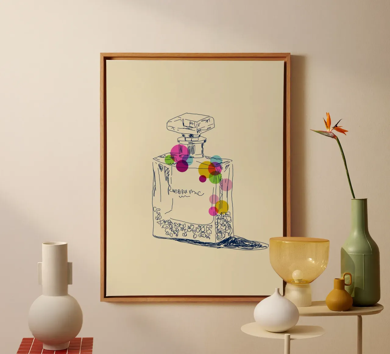Fragrance in Line tela con Cornice a cassetta da Indigo Rain