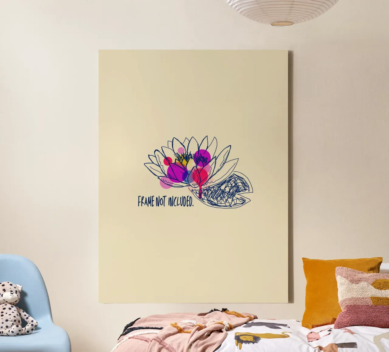 Modern Water Lily tela con Cornice a cassetta da Indigo Rain