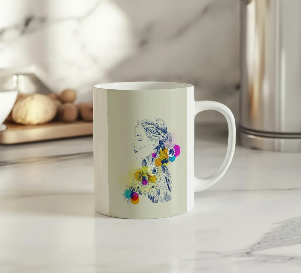 Sunflower Serenity tazza in ceramica da Indigo Rain