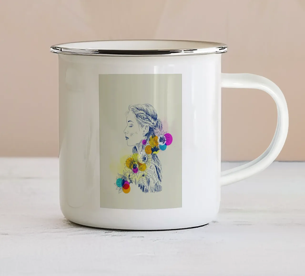 Sunflower Serenity tazza in smalto da Indigo Rain