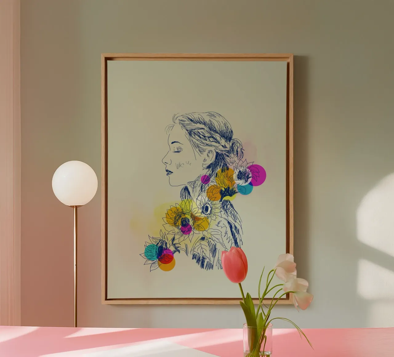 Sunflower Serenity tela con Cornice a cassetta da Indigo Rain