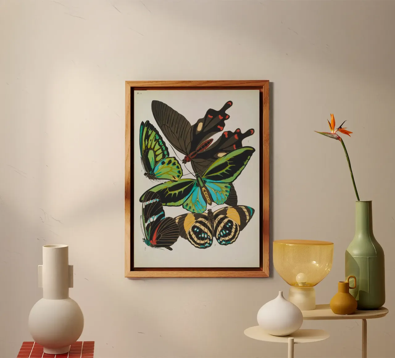 Vlindercollage alu-dibond by vintagebotanics
