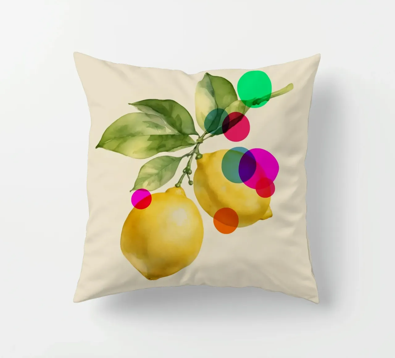 Botanical Lemon Art cuscino da Indigo Rain
