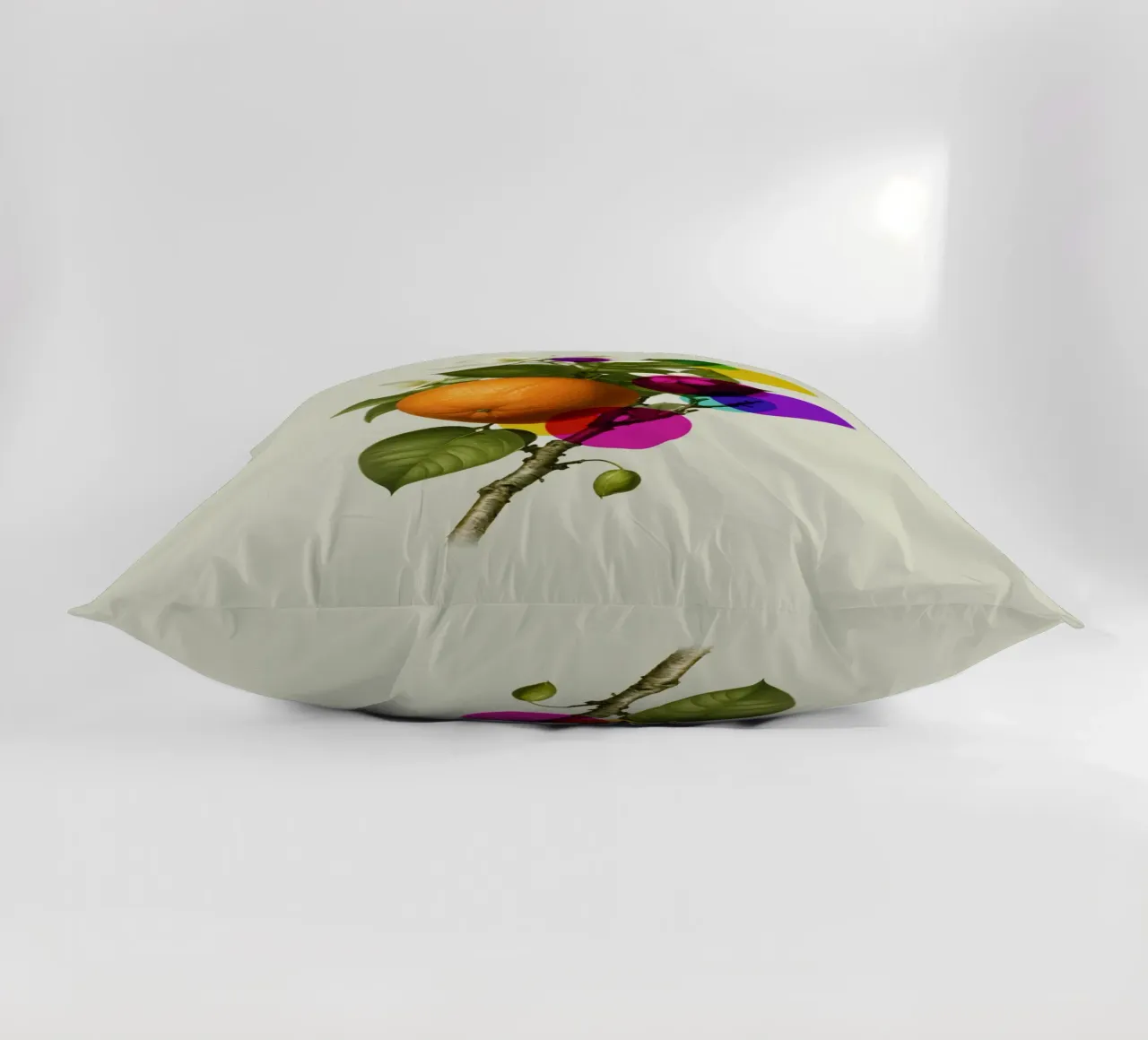 Orange Botanical Art decorative cushion by Indigo Rain