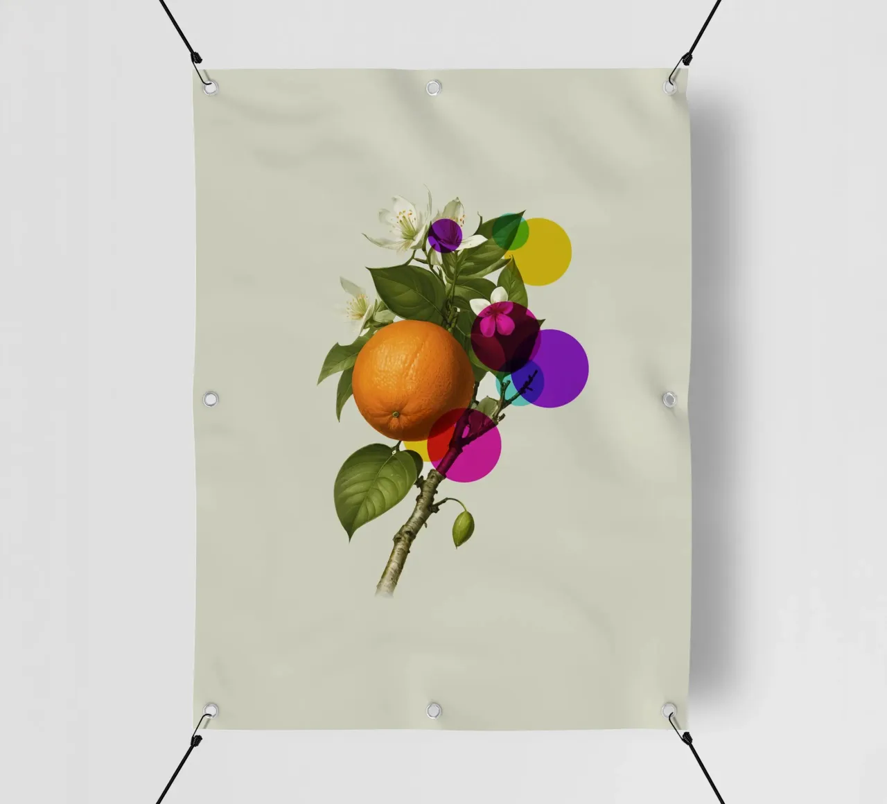 Orange Botanical Art telo in pvc da Indigo Rain