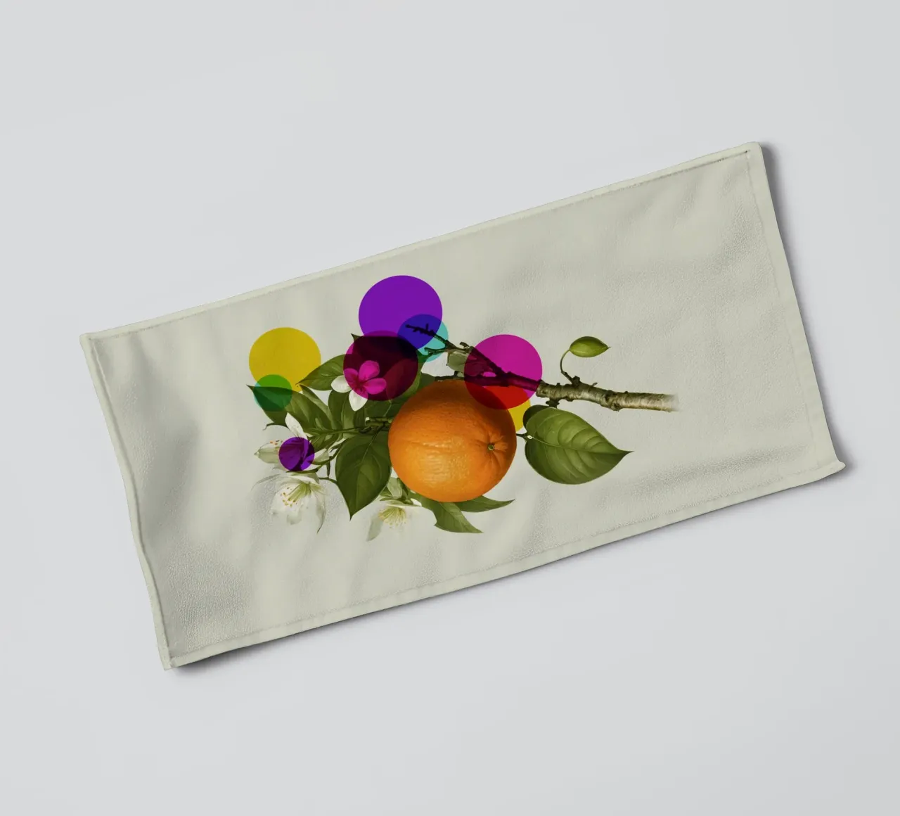 Orange Botanical Art toalla de baño de Indigo Rain