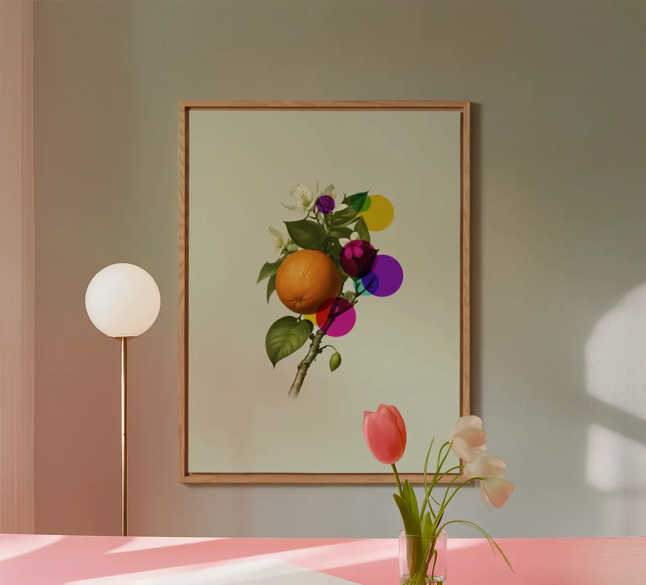 Orange Botanical Art alluminio dibond da Indigo Rain