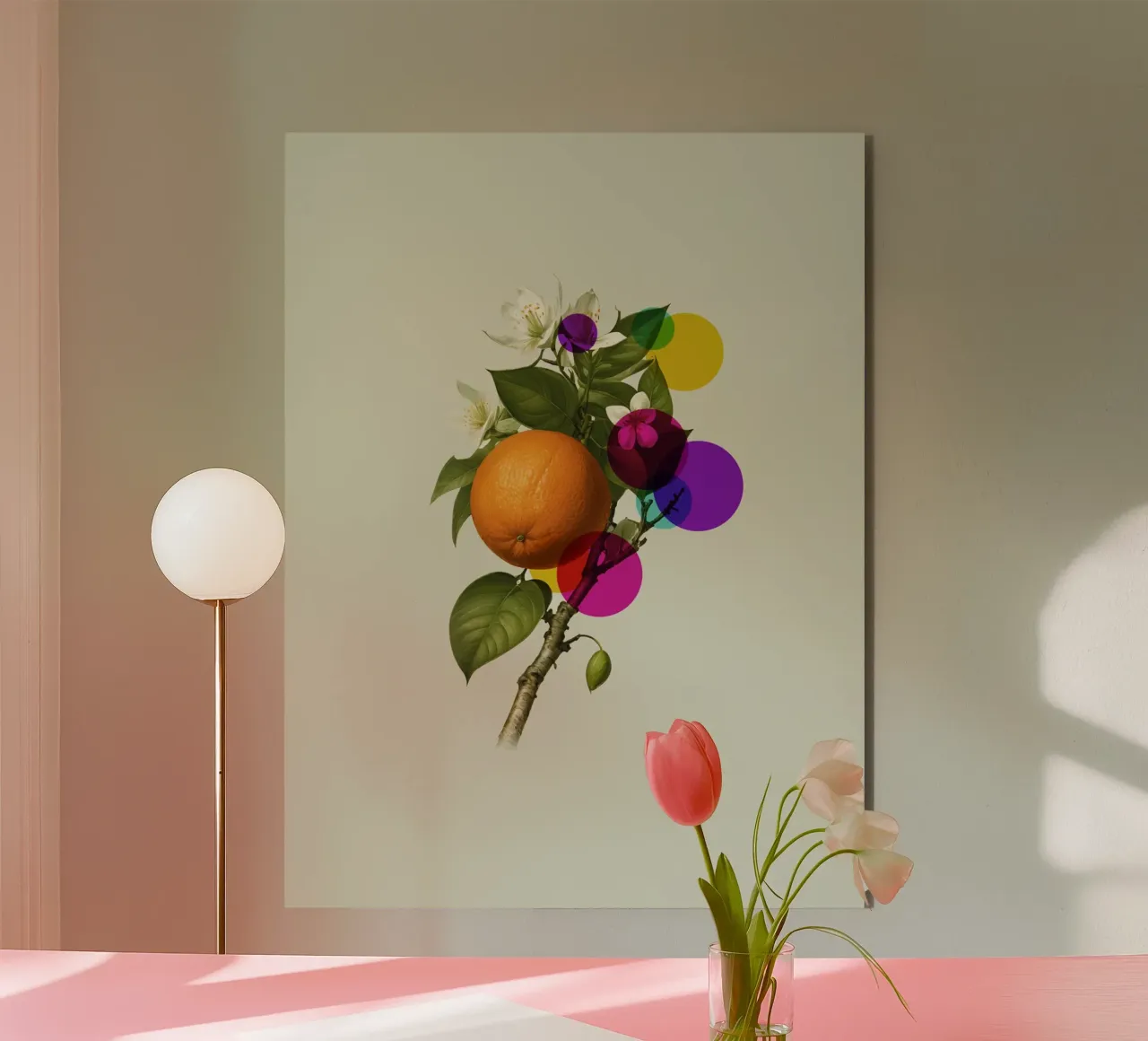Orange Botanical Art alluminio dibond da Indigo Rain