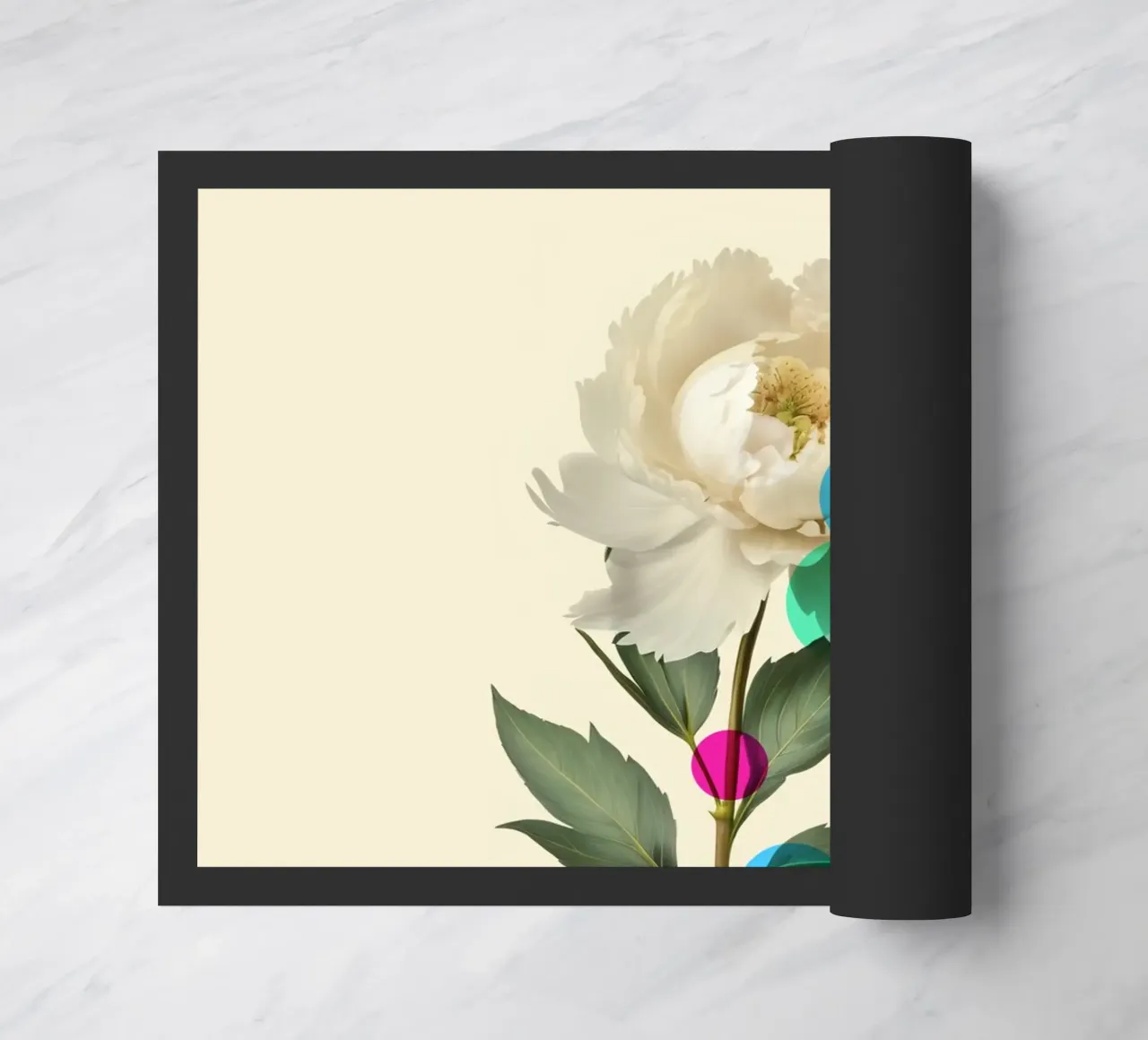 White Peony Botanical zerbino da Indigo Rain
