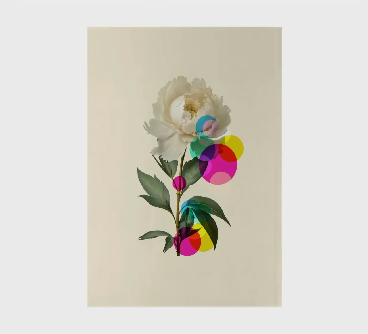 White Peony Botanical notebook by Indigo Rain