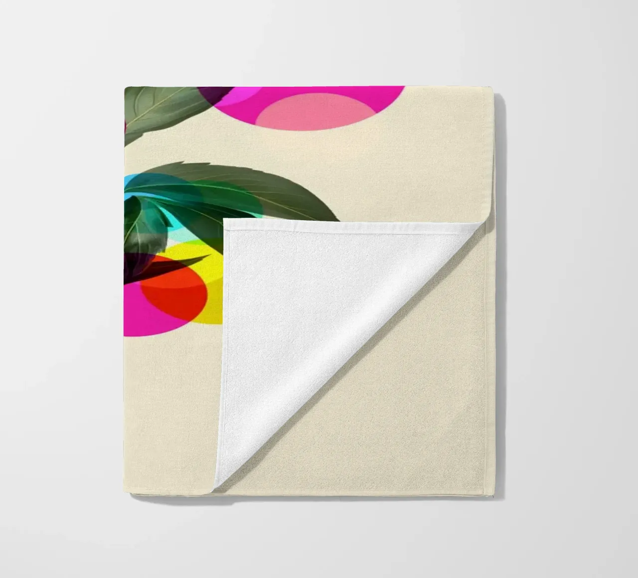 White Peony Botanical beach towel by Indigo Rain