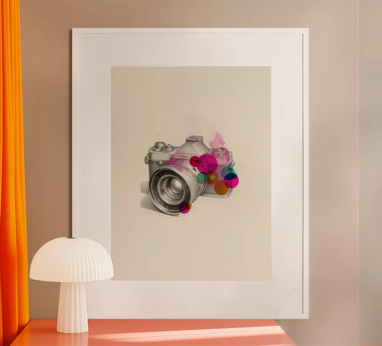 Vintage Camera Art poster con telaio in alluminio da Indigo Rain
