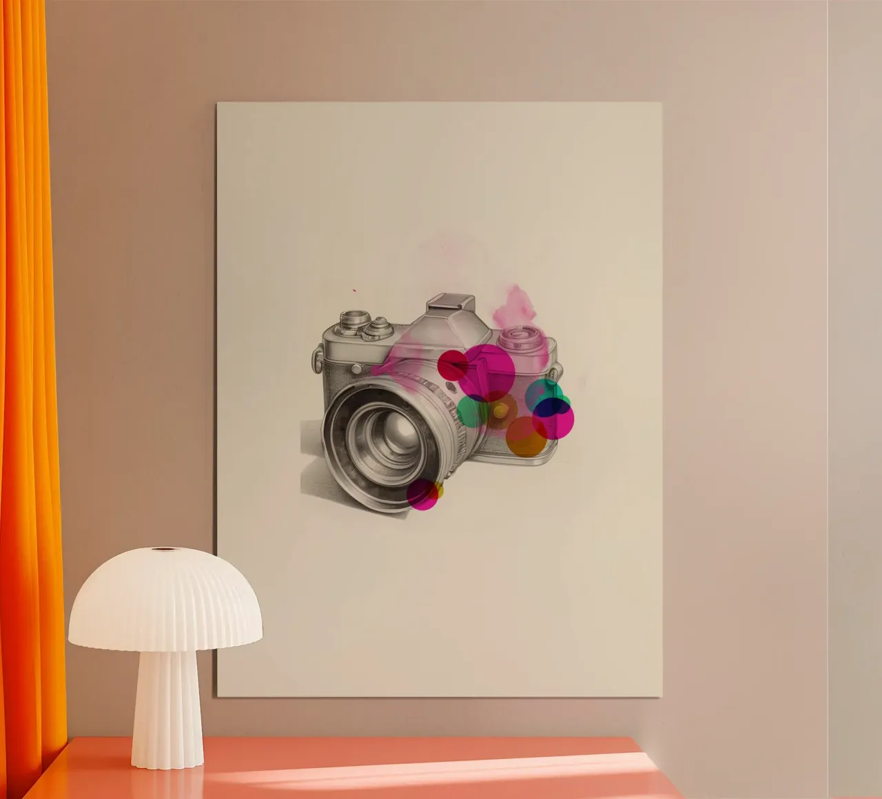 Vintage Camera Art poster con telaio in alluminio da Indigo Rain