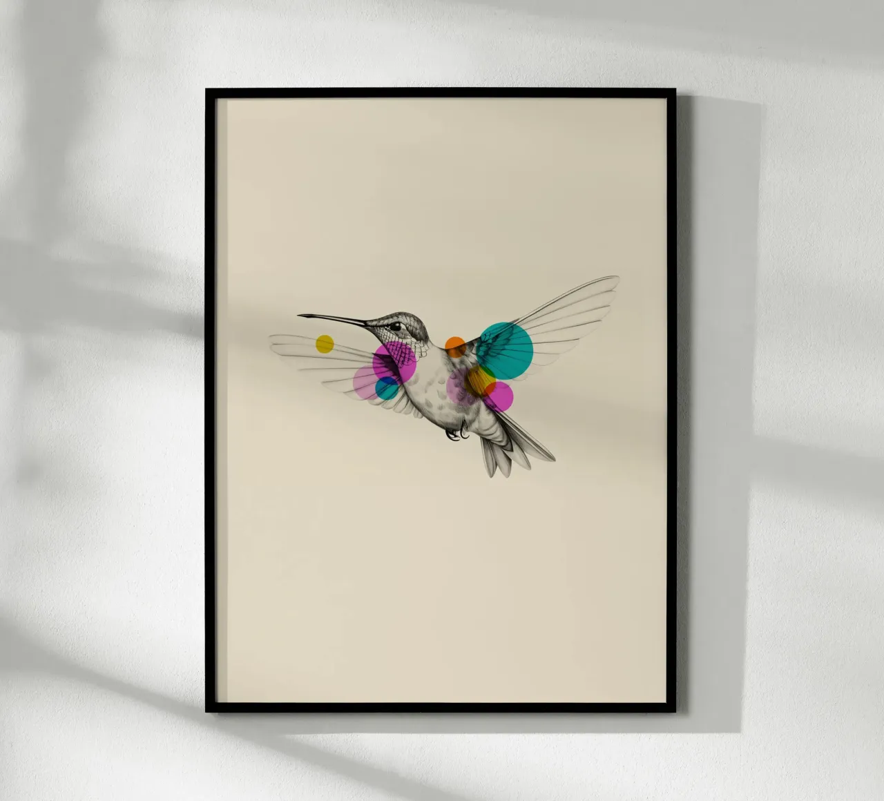 Hummingbird Art poster con telaio in legno da Indigo Rain