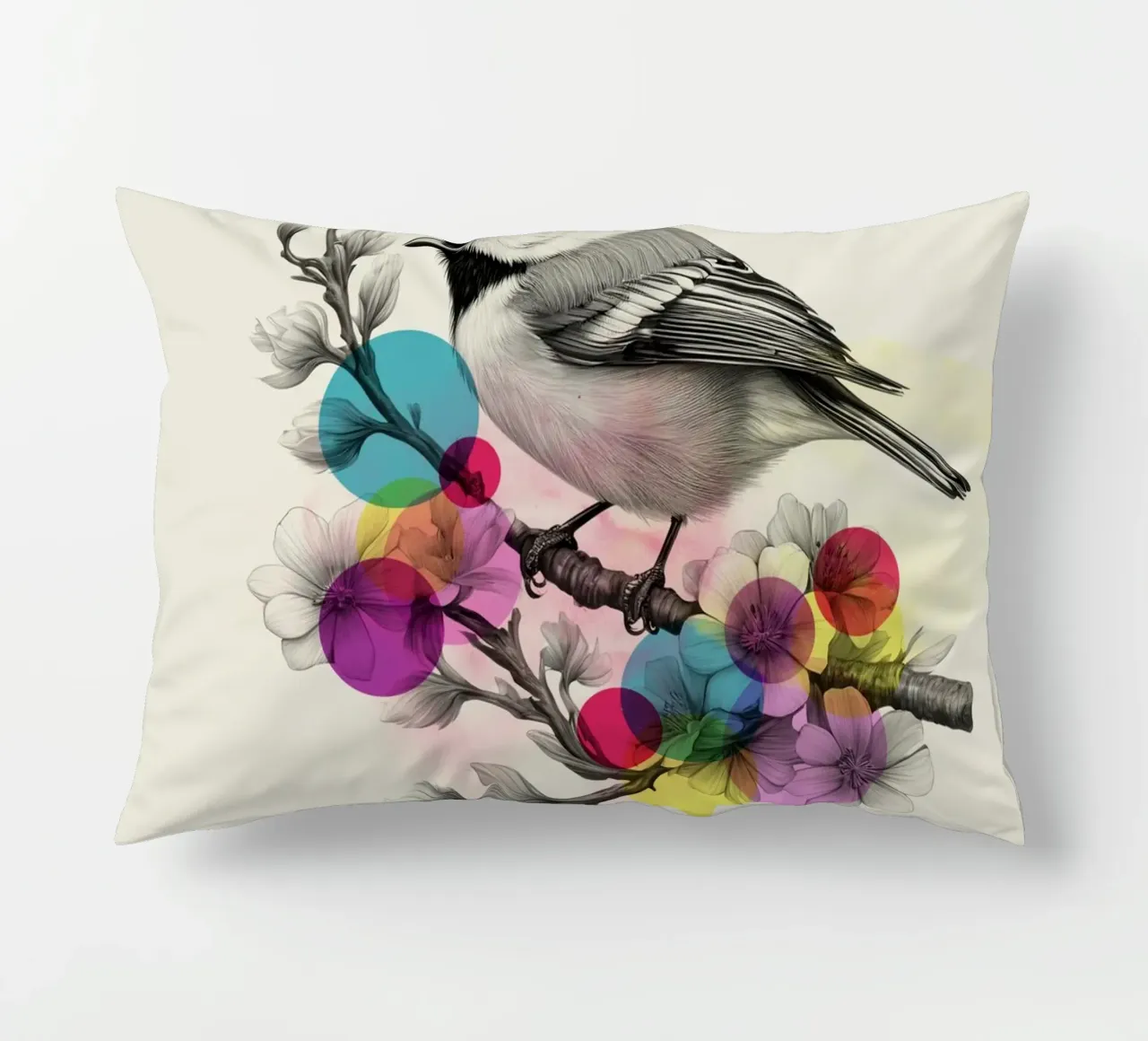 Bird on Twig Art decorative cushion by Indigo Rain