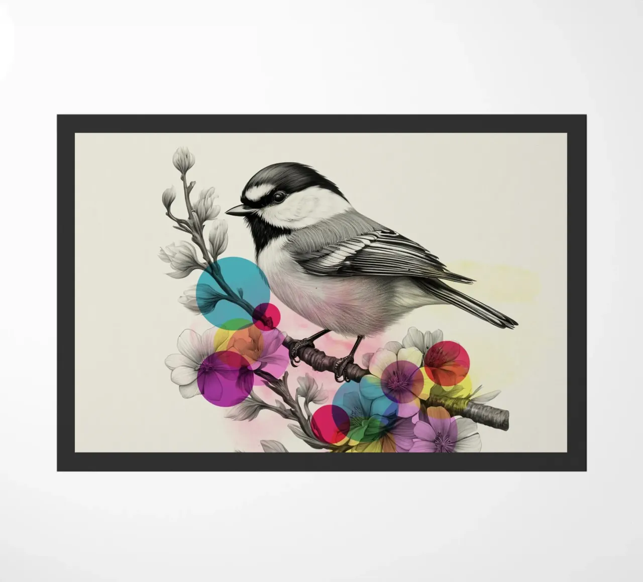 Bird on Twig Art zerbino da Indigo Rain