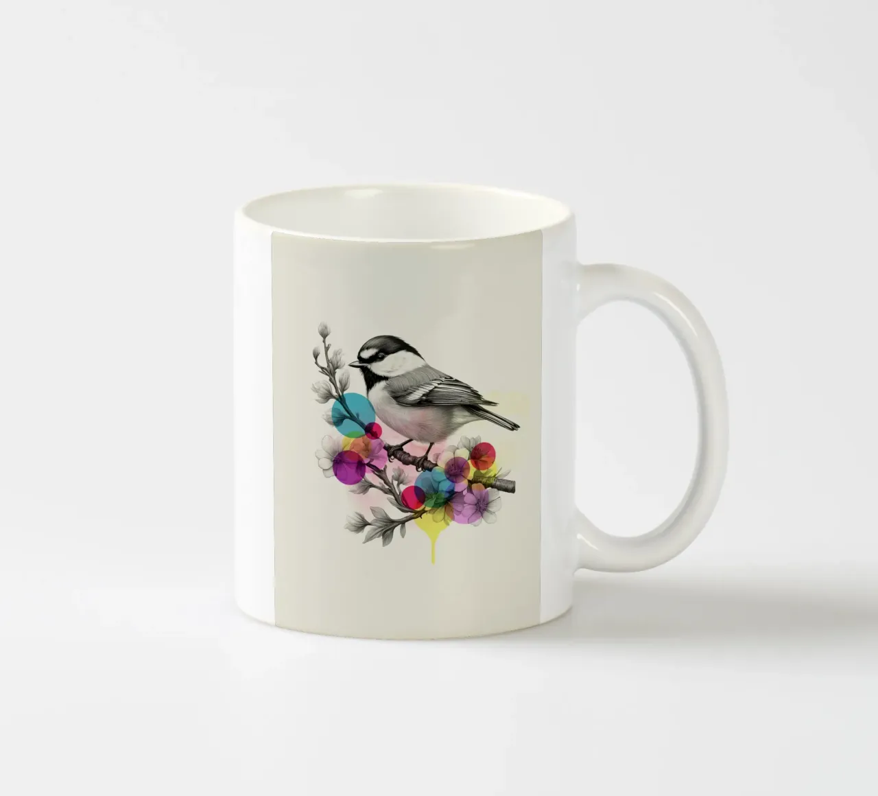 Bird on Twig Art Keramik Tasse von Indigo Rain