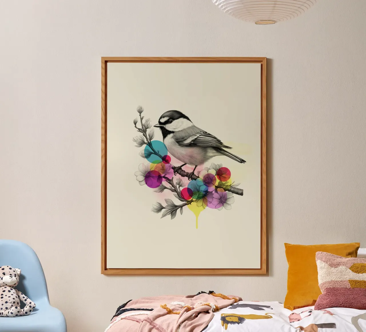 Bird on Twig Art pannello forex da Indigo Rain