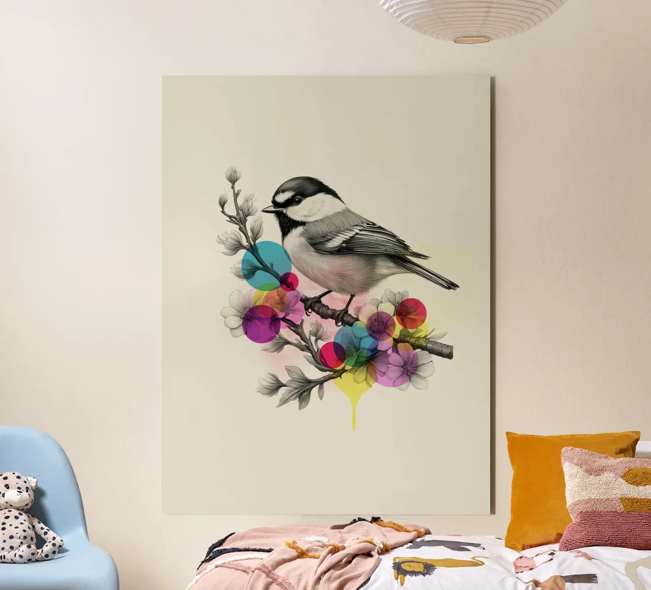 Bird on Twig Art pannello forex da Indigo Rain