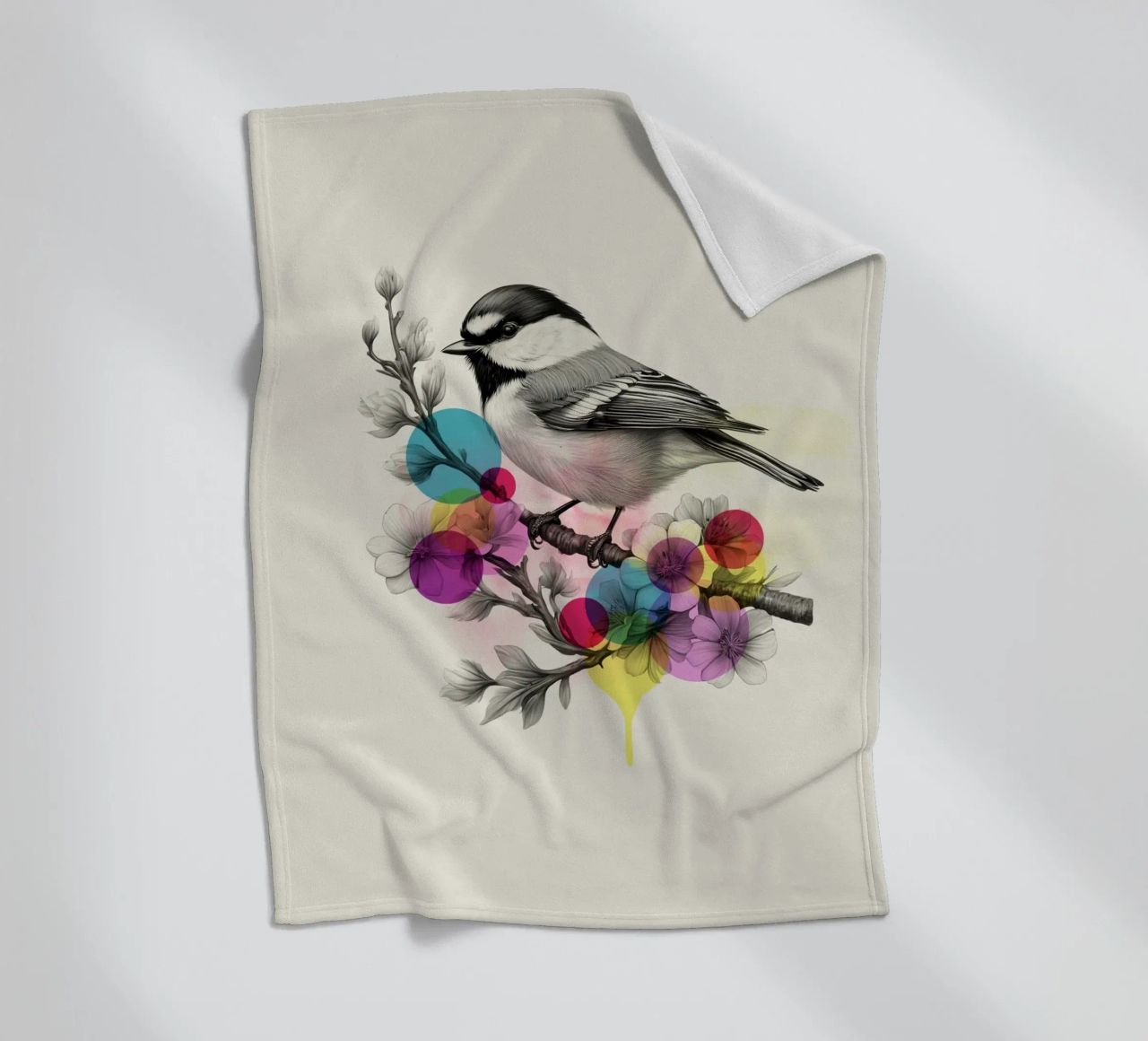 Bird on Twig Art coperta in pile da Indigo Rain