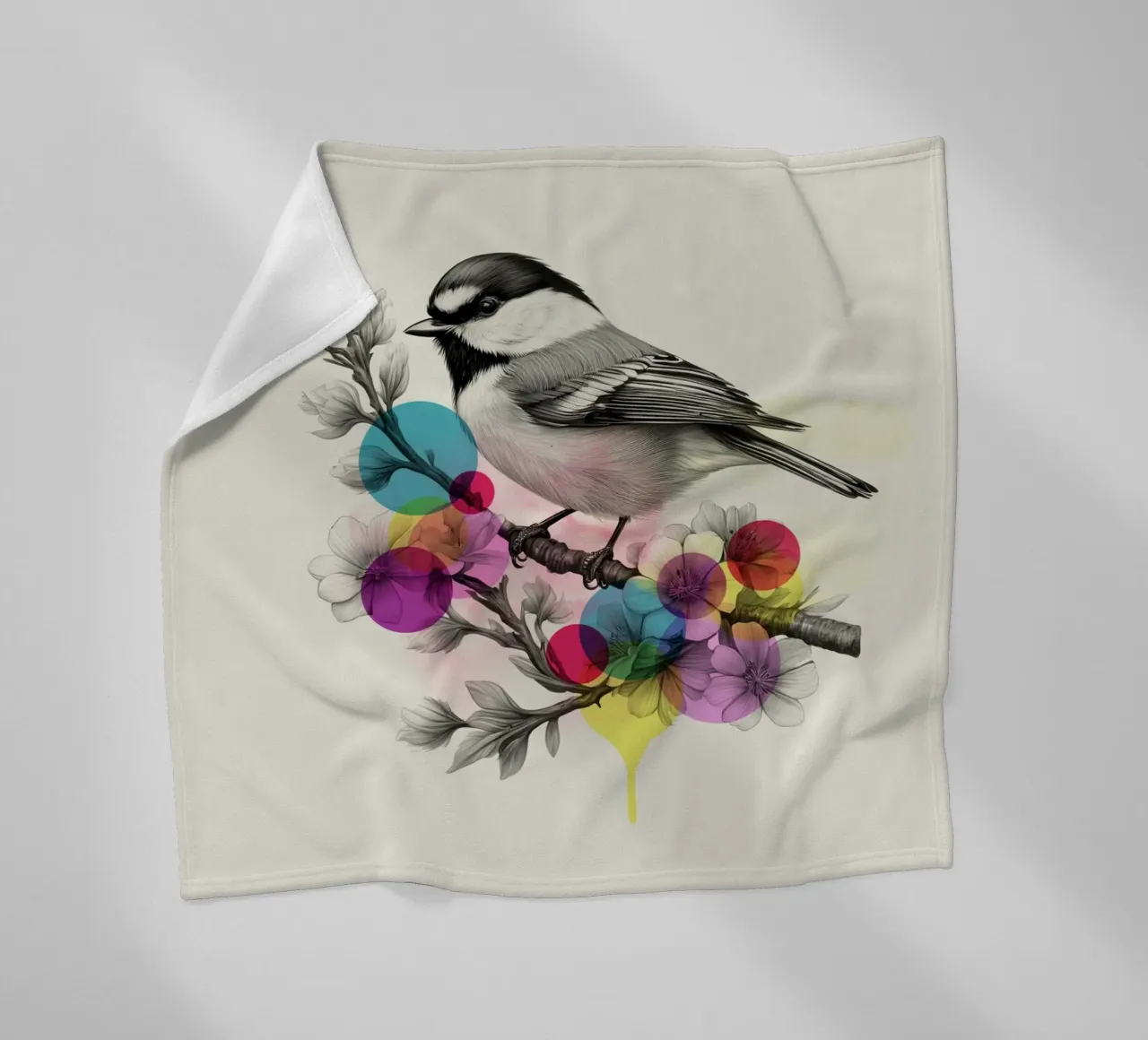 Bird on Twig Art coperta in pile da Indigo Rain