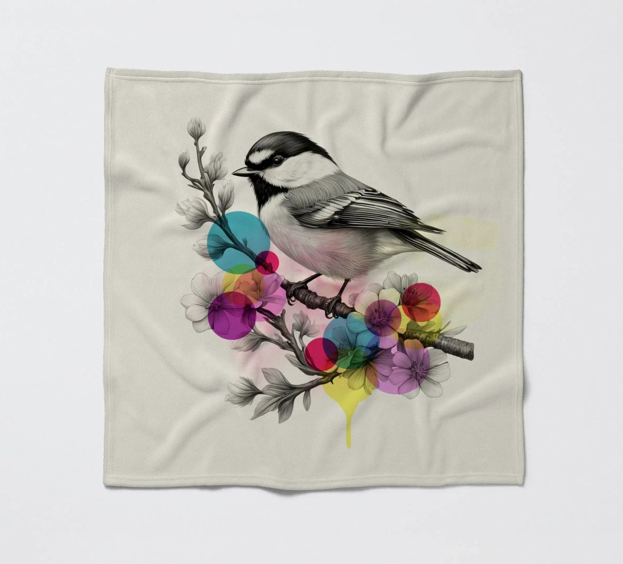 Bird on Twig Art coperta in pile da Indigo Rain