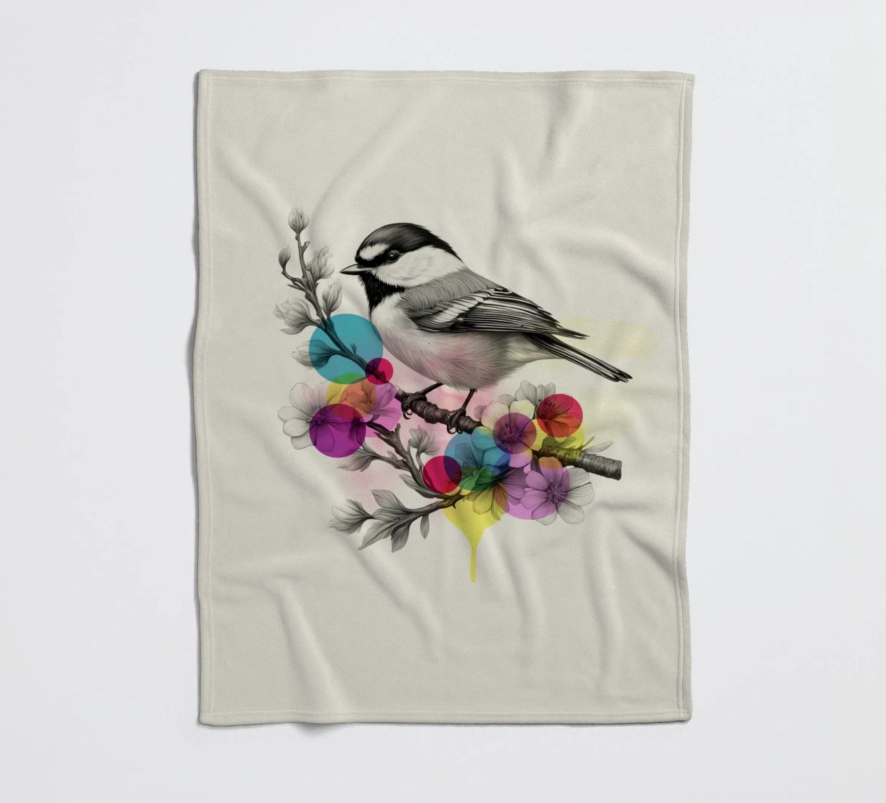 Bird on Twig Art coperta in pile da Indigo Rain